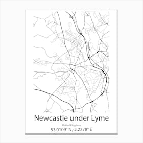 Newcastle,Australia Minimalist Map Canvas Print