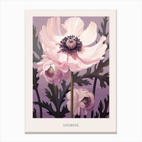 Floral Illustration Anemone 4 Poster Canvas Print