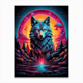 Psychedelic Wolf 3 Canvas Print