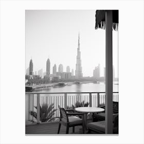 Dubai, United Arab Emirates, Black And White Old Photo 2 Canvas Print