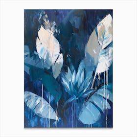 'Blue Leaves' 6 Canvas Print