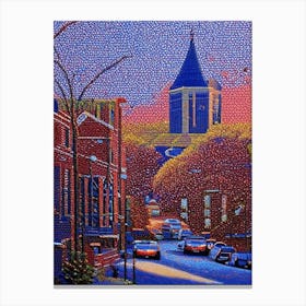 Paterson, City Us  Pointillism Canvas Print