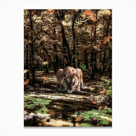 Tiger and Butterfly Beauty Looking At Each Other Canvas Print