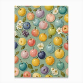 Little Apples In Pastel Canvas Print