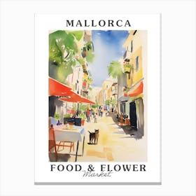 Food Market With Cats In Mallorca 3 Poster Canvas Print