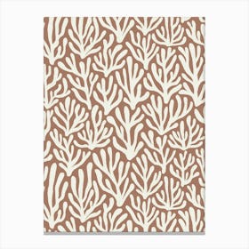 Clustered Coral Ocean Garden Mocha Mousse and White Canvas Print