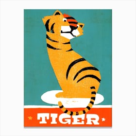Tiger Illustration And Typography Canvas Print