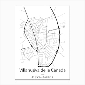 Villanueva De Arosa,Spain Minimalist Map Canvas Print