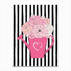 Pink Watering Can Canvas Print