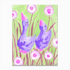 Purple Gees In The Garden Canvas Print