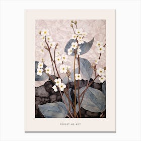 Flower Illustration Forget Me Not Flower 3 Poster Canvas Print