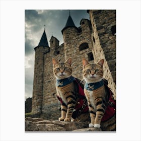 Two Cats In A Castle Canvas Print