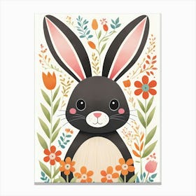 Floral Cute Baby Bunny Nursery (31) Canvas Print