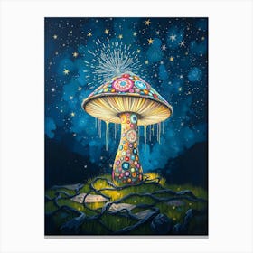 Mushroom At Night Canvas Print