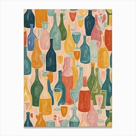 Wine Bottles And Glasses Canvas Print