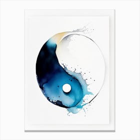 Minimal Yin and Yang Watercolour Canvas Print