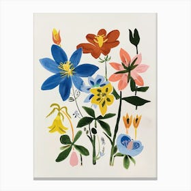 Painted Florals Columbine 1 Canvas Print