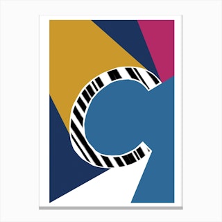 C Geometric Font Canvas Print