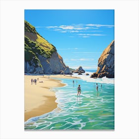 A Painting Of Pfeiffer Beach, Big Sur California Usa 2 Canvas Print