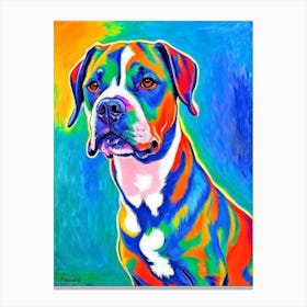 American Staffordshire Terrier Fauvist Style dog Canvas Print