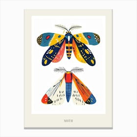 Colourful Insect Illustration Moth 54 Poster Canvas Print