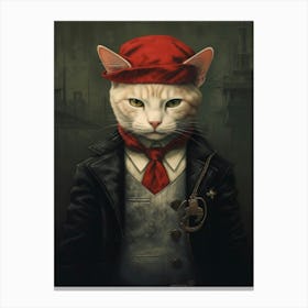 Gangster Cat Japanese Bobtail 3 Canvas Print