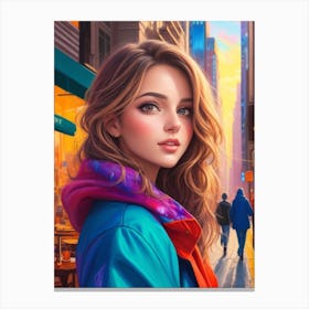 Dreamshaper V7 An Ultra Realistic Painting Of A Gorgeous Girl 0 Canvas Print