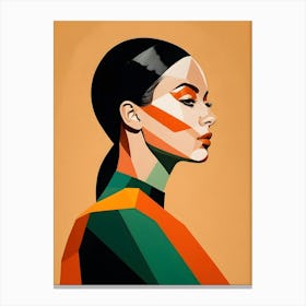 Geometric Woman Portrait Pop Art (7) Canvas Print