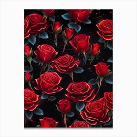 Red Roses Wallpaper 6 Canvas Print