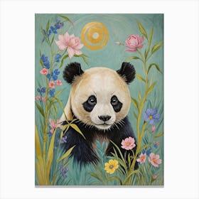 Floral Panda Bear Canvas Print