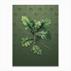 Vintage English Oak Botanical on Lunar Green Pattern n.2251 Canvas Print
