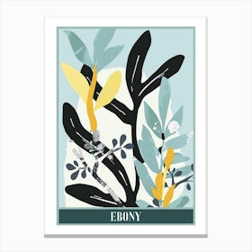 Ebony Tree Flat Illustration 3 Poster Canvas Print