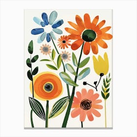 Painted Florals Gerbera Daisy 3 Canvas Print