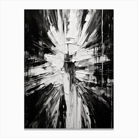 Echo Abstract Black And White 4 Canvas Print