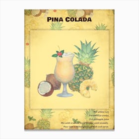 Cocktail Pina Colada Canvas Print