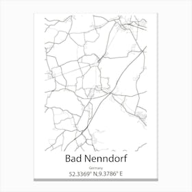 Bad Nenndorf,Germany Minimalist Map Canvas Print