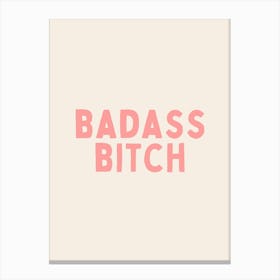 Badass Bitch | Peach and Cream Canvas Print