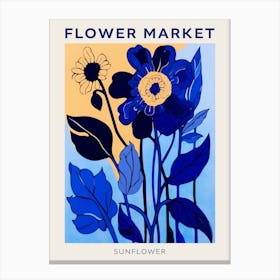 Blue Flower Market Poster Sunflower Market Poster 2 Canvas Print