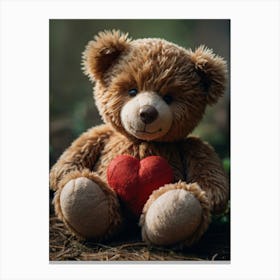 Teddy Bear With Heart 2 Canvas Print