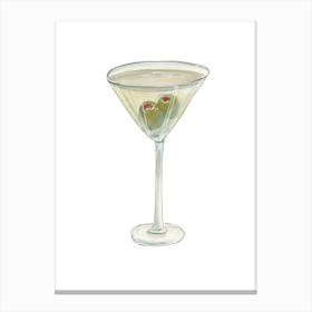 Martini With Olives Canvas Print