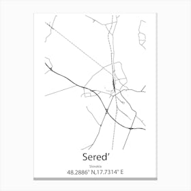 Sered ,Slovakia Minimalist Map Canvas Print