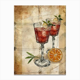 Cocktails In Goblets Canvas Print