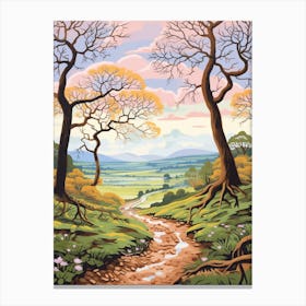 The South Tyne Trail England Hike Illustration Canvas Print