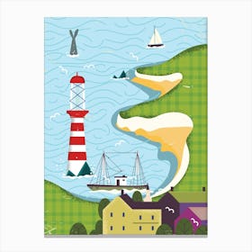 Lighthouse On The Coast Canvas Print