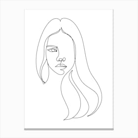 Woman'S Face.Scandinavian wall art Canvas Print