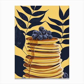 Art Deco Pancake Stack With Blueberries 1 Canvas Print