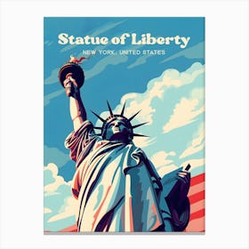 Statue of Liberty New York Freedom Modern Travel Illustration Canvas Print