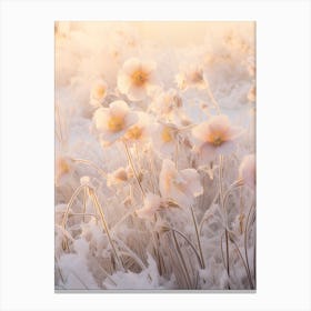 Frosty Botanical English Primrose 1 Canvas Print