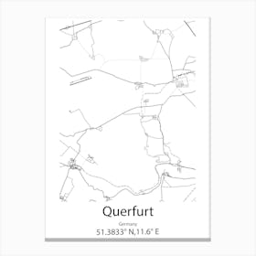 Querfurt,Germany Minimalist Map Canvas Print