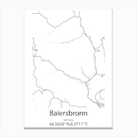 Baiersbronn,Germany Minimalist Map Leinwandbilder